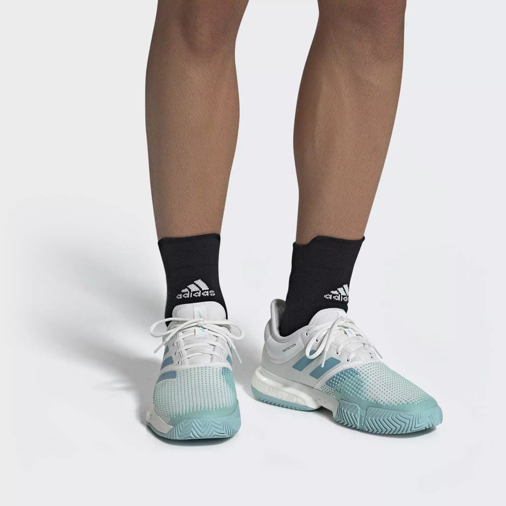 Adidas SoleCourt Boost Parley Zapatillas De Tenis Blancos Para Hombre (MX-71164)